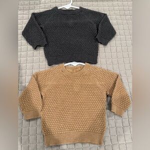 H&M Baby Cozy Black and Tan Sweater Set